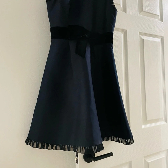Kate spade velvet bow fit & flare navy dress - Picture 9 of 9